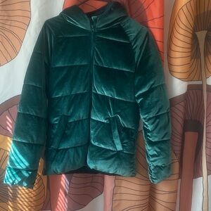 Old Navy Kids faux velvet Puffer Jacket with hood